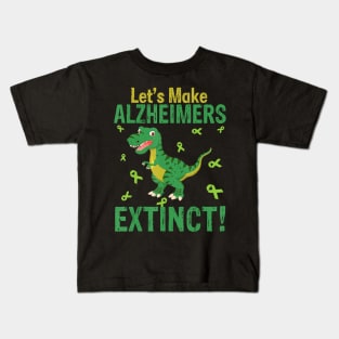 Let's make Alzheimers extinct Alzheimer awareness dinosaur Gift Kids T-Shirt